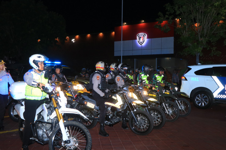 Amankan Malam 1 Suro, Polres Ngawi Gelar Patroli Skala Besar